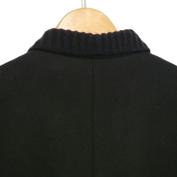 Theory Wool Cashmere Shawl Collar Single Breasted Mid Length Black Coat Size L - Picture 12 of 16